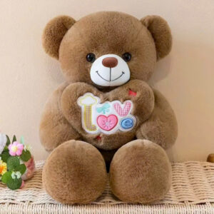 Gấu bông Teddy nơ, ôm tim 50cm